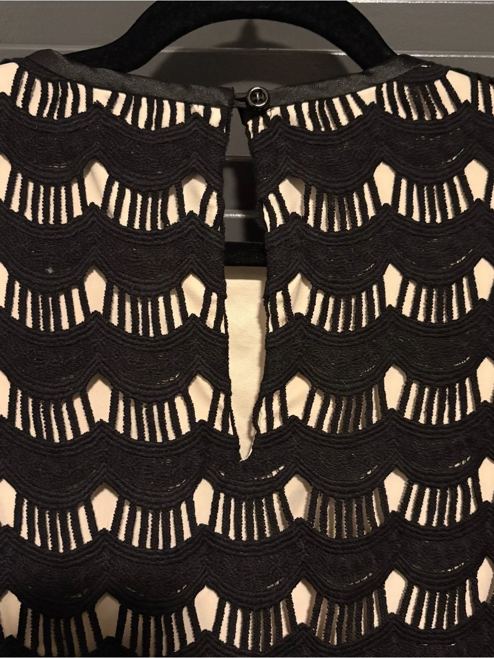 Kate Spade Black Lace Overlay Top with Cream Lining